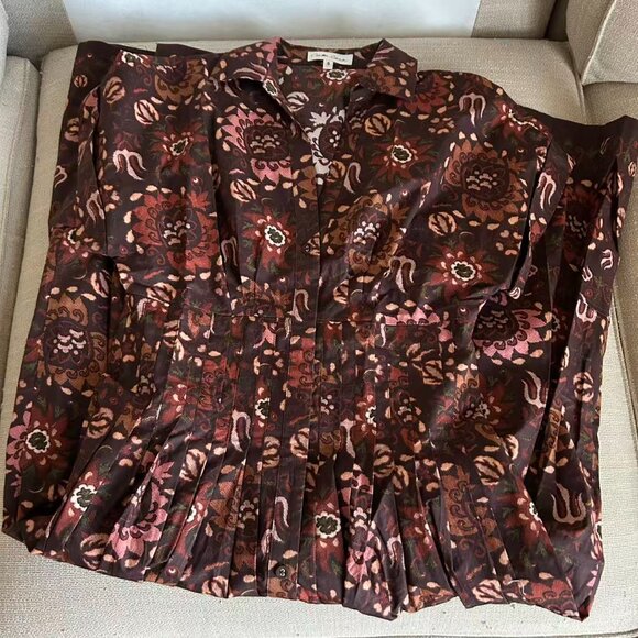 Cara Cara Nash Midi Dress Small Batik Vine Wine Floral Wine - Picture 5 of 9